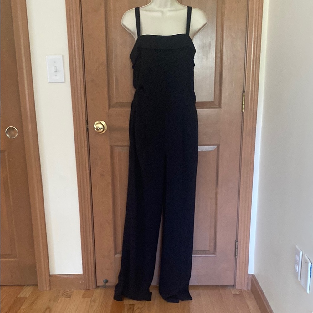 Vince Black Wide-Leg Jumpsuit with Sleeveless Design